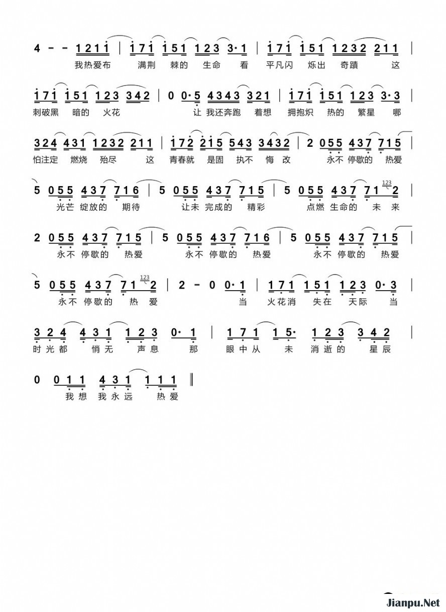 fire数字简谱gavin图片